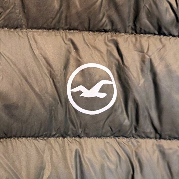 HOLLISTER Mens Olive Green Puffer Jacket Sherpa Lined Hood Coat Warm Winter (L) - Picture 9 of 12